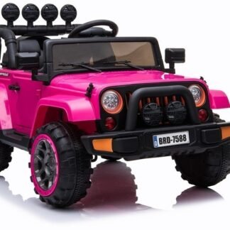 Cochecito Jeep Mountain 12V, 4x4 ROSA-PINK, 4WD, MANDO RC - INDA490-RA-LE-7588